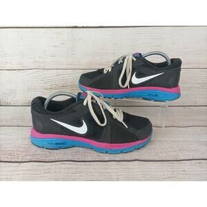 Nike Dual Fusion Black Sneakers Kids 5.5 Womens 7 Pink Blue